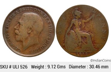 United Kingdom George V 1912 AD Bronze 1 Penny ULI 526