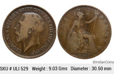 United Kingdom George V 1917 AD Bronze 1 Penny ULI 529