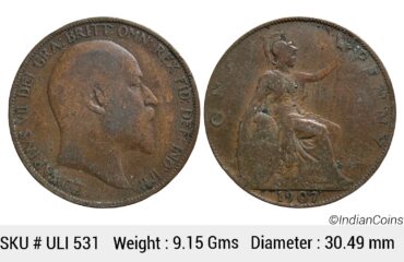 United Kingdom Edward VII 1907 AD Bronze 1 Penny ULI 531