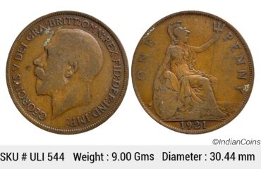 United Kingdom George V 1921 AD Bronze 1 Penny ULI 544
