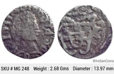 Indo Portuguese Goa D. Maria I and Pedro III (1777-1799 AD) Obv Conjoined bust of Maria I and Pedro III Rev Crowned arms KM 181 150 Reis Silver Pardao MG 248
