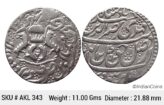IPS Awadh State Nasir-ud-Din Haider Suba Awadh Dar al-Sultanate Lakhnau Mint Silver Rupee AKL 343
