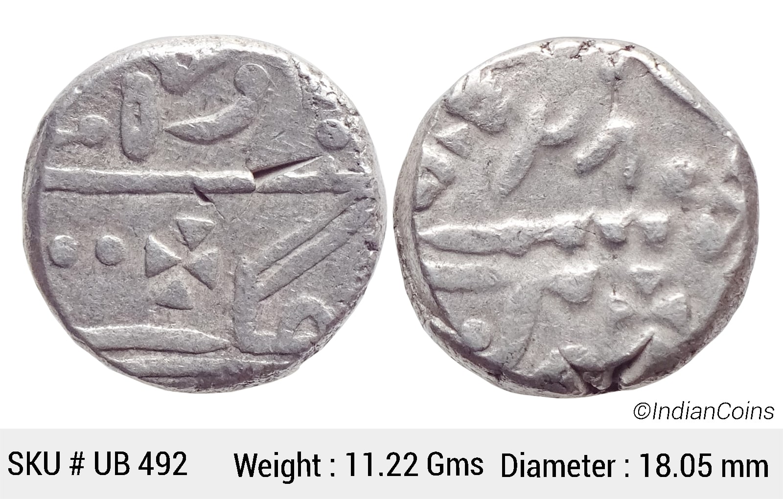 IPS Kotah State Chattar Singh INO Queen Victoria Nandgaon Mint Silver Rupee UB 492