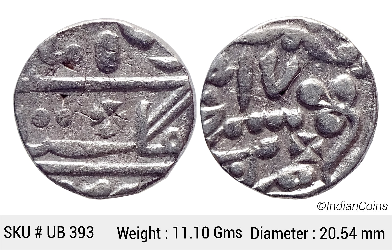 IPS Kotah State Chattar Singh INO Queen Victoria Nandgaon Mint Silver Rupee UB 393