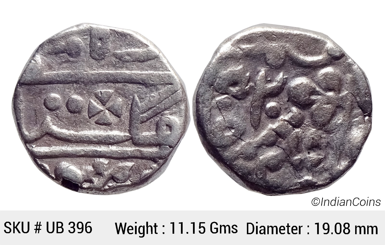 IPS Kotah State Chattar Singh INO Queen Victoria Nandgaon Mint Silver Rupee UB 396