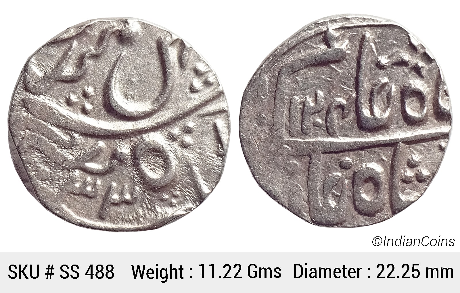 IPS Jodhpur State INO Shah Alam II Silver Rupee Baldat Merta Mint AH 1204 RY 33 KM 166 Lingen M.03.01 Var # 16 SS 488