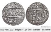 IK Maratha Confideracy INO Shah Alam II Silver Rupee Dar-ul-Sarur Saharanpur Mint AH 1207 RY 34 USL 332