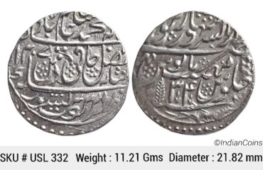 IK Maratha Confideracy INO Shah Alam II Silver Rupee Dar-ul-Sarur Saharanpur Mint AH 1207 RY 34 USL 332