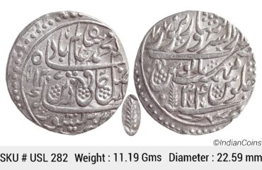 IK Maratha Confideracy INO Shah Alam II Silver Rupee Dar-ul-Sarur Saharanpur Mint AH 1207 RY 34 USL 282