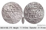 IK Maratha Confideracy INO Shah Alam II Silver Rupee Dar-ul-Sarur Saharanpur Mint AH 1207 RY 34 USL 275