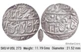 IK Maratha Confideracy INO Shah Alam II Silver Rupee Dar-ul-Sarur Saharanpur Mint AH 1207 RY 34 USL 273