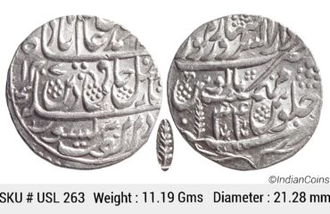 IK Maratha Confideracy INO Shah Alam II Silver Rupee Dar-ul-Sarur Saharanpur Mint AH 1207 RY 34 USL 263
