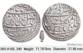 IK Maratha Confideracy INO Shah Alam II Silver Rupee Dar-ul-Sarur Saharanpur Mint AH (1)207 RY 34 USL 249