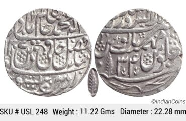 IK Maratha Confideracy INO Shah Alam II Silver Rupee Dar-ul-Sarur Saharanpur Mint AH 1207 RY 34 USL 248