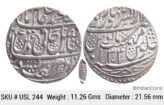 IK Maratha Confideracy INO Shah Alam II Silver Rupee Dar-ul-Sarur Saharanpur Mint AH (1)207 RY 34 USL 244