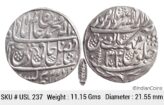 IK Maratha Confideracy INO Shah Alam II Silver Rupee Dar-ul-Sarur Saharanpur Mint AH (1)207 RY 34 USL 237