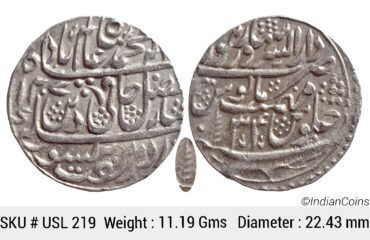 IK Maratha Confideracy INO Shah Alam II Silver Rupee Dar-ul-Sarur Saharanpur Mint AH 1207 RY 34 USL 219