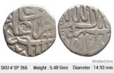 Mughal Akbar Mahmudi Coinage Silver Mahmudi Mulher Mint (off flan) SP 366