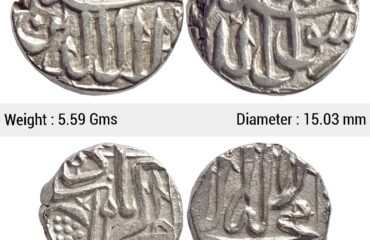 Mughal Akbar Set of 2 coins Silver Mahmudi & 1/2 Mahmudi Mulher Mint SP 392