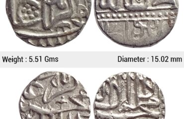 Mughal Akbar Set of 2 coins Silver Mahmudi & 1/2 Mahmudi Mulher Mint SP 387