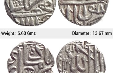 Mughal Akbar Set of 2 coins Silver Mahmudi & 1/2 Mahmudi Mulher Mint SP 385
