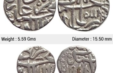 Mughal Akbar Set of 2 coins Silver Mahmudi & 1/2 Mahmudi Mulher Mint SP 384