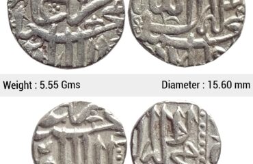 Mughal Akbar Set of 2 coins Silver Mahmudi & 1/2 Mahmudi Mulher Mint SP 377