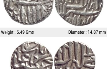 Mughal Akbar Set of 2 coins Silver Mahmudi & 1/2 Mahmudi Mulher Mint SP 357