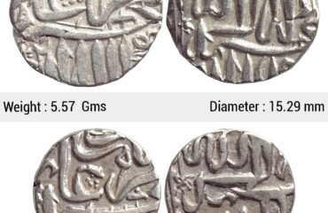 Mughal Akbar Set of 2 coins Silver Mahmudi & 1/2 Mahmudi Mulher Mint SP 310