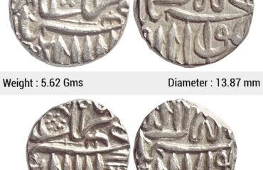 Mughal Akbar Set of 2 coins Silver Mahmudi & 1/2 Mahmudi Mulher Mint SP 335