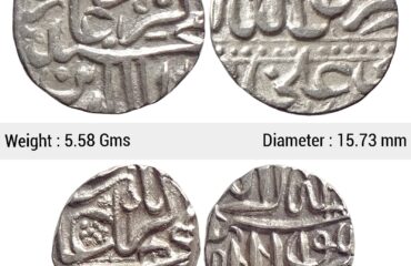 Mughal Akbar Set of 2 coins Silver Mahmudi & 1/2 Mahmudi Mulher Mint SP 308