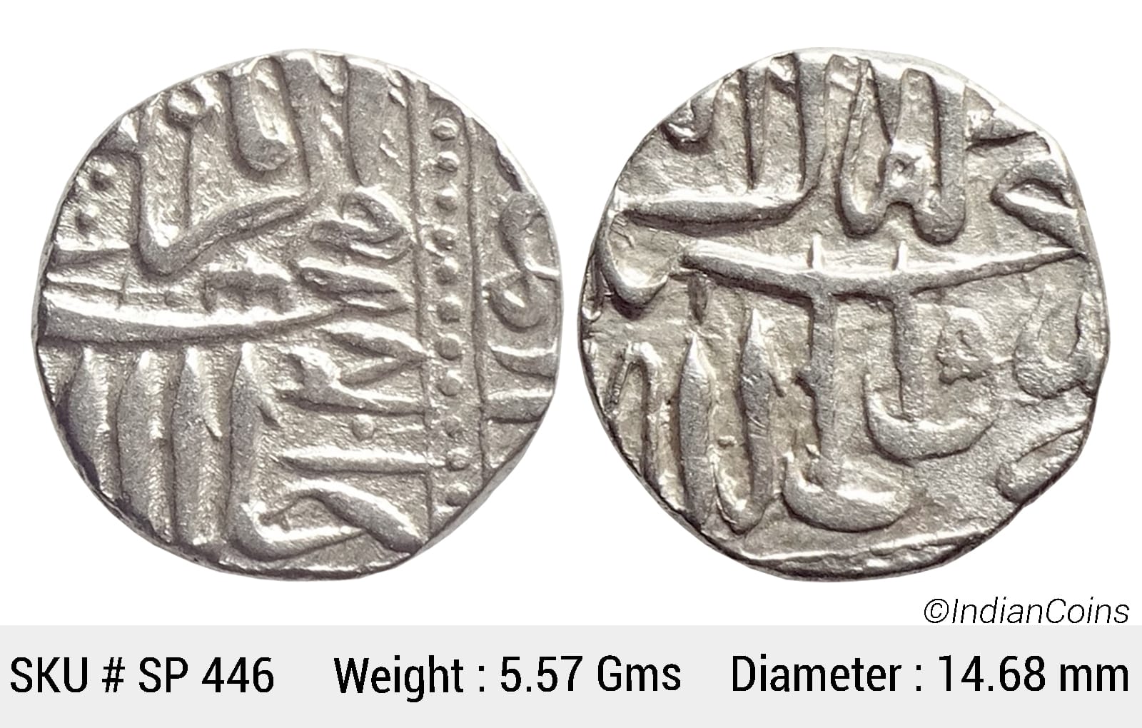 Mughal Akbar Mahmudi Coinage Silver Mahmudi Mulher Mint AH 1027 SP 446