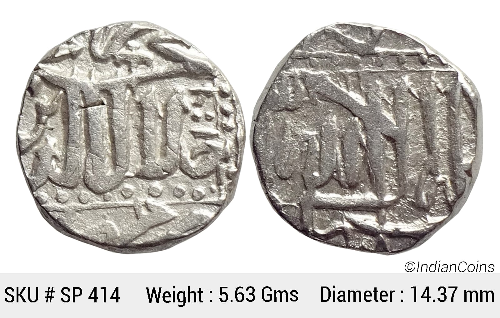 Mughal Akbar Mahmudi Coinage Silver Mahmudi Mulher Mint AH 1006 SP 414