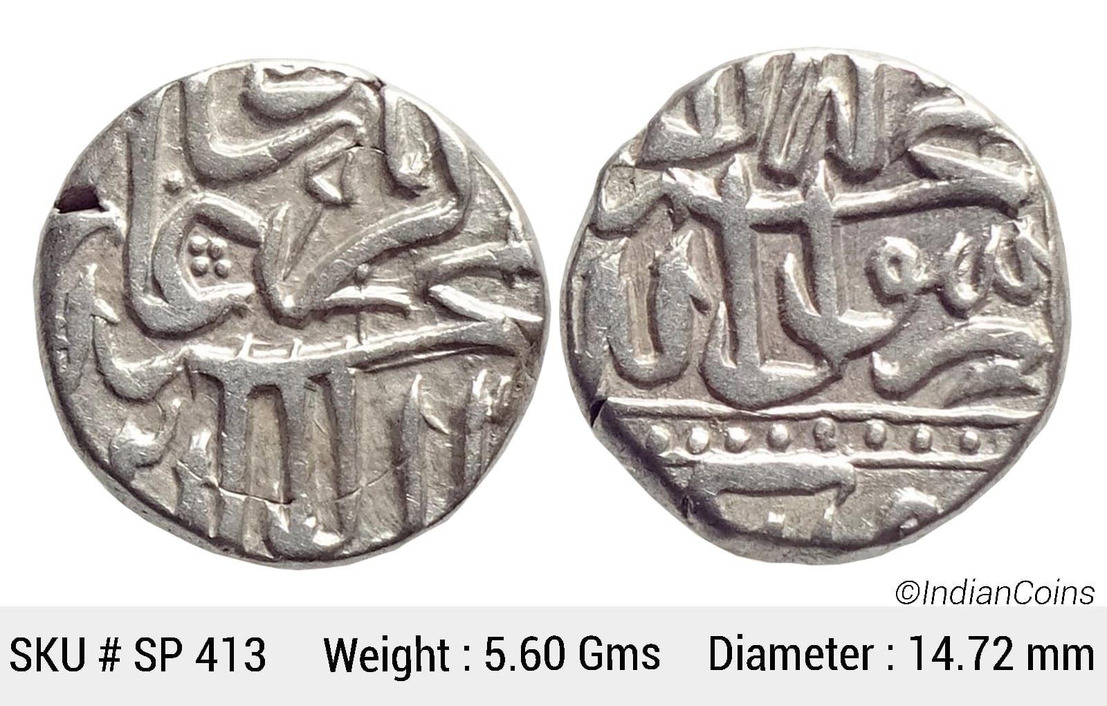 Mughal Akbar Mahmudi Coinage Silver Mahmudi Mulher Mint SP 413