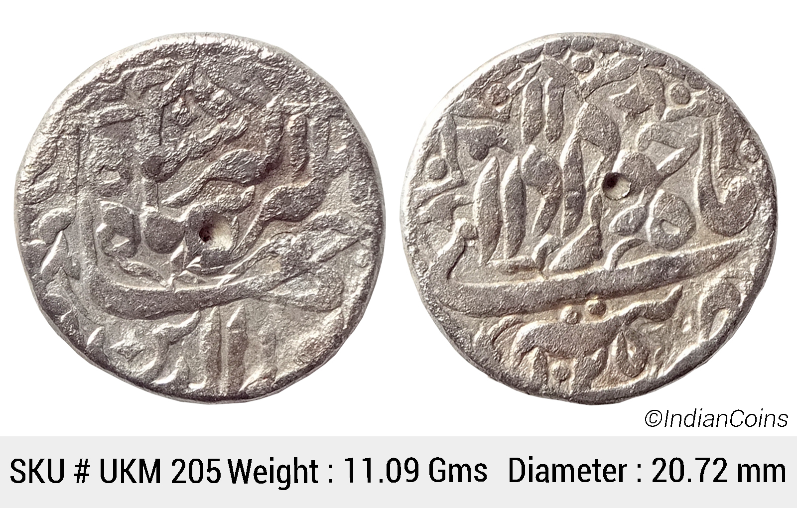 Mughal Jahangir Tatta Mint Ilahi Month Khurdad AH 1025 RY 11 KM 145.17 Silver Rupee Coin UKM 205
