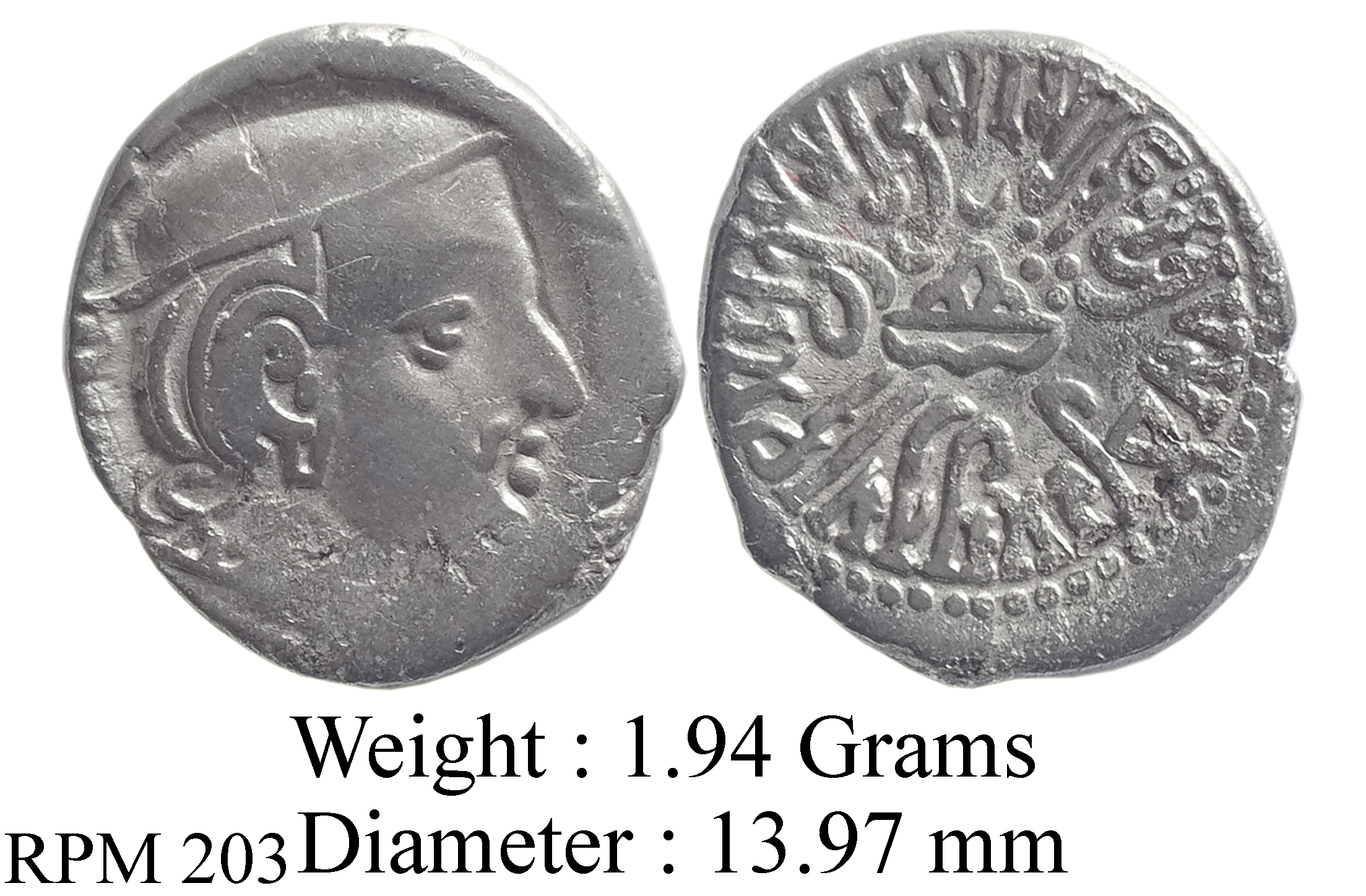 Ancient Western Kshatrapas Silver Drachma Rev Three Arched Hill With ...