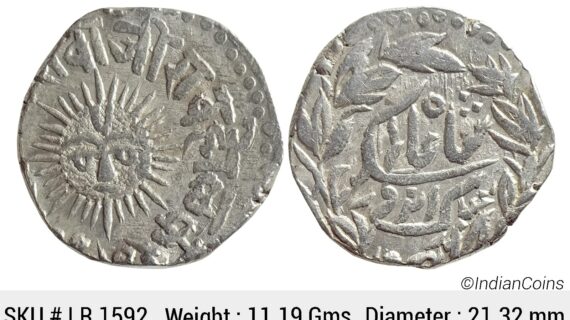 IPS Indore State Shivaji Rao Holkar Posthumously INO Shah Alam II Silver Rupee LR 1592