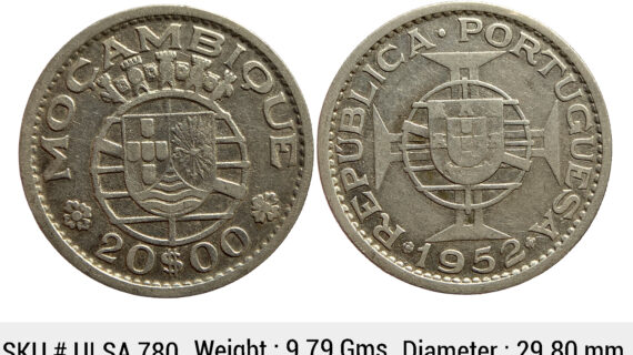 Mozambique 1952 KM 80 Silver 20 Escudos ULSA 780