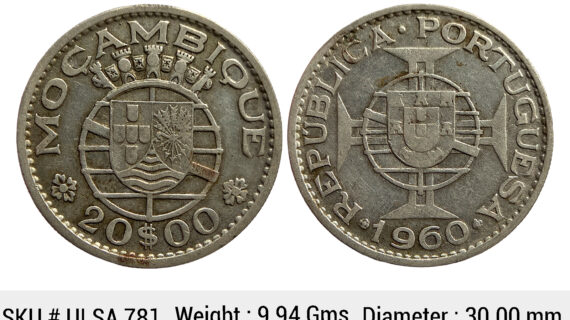 Mozambique 1960 KM 80 Silver 20 Escudos ULSA 781