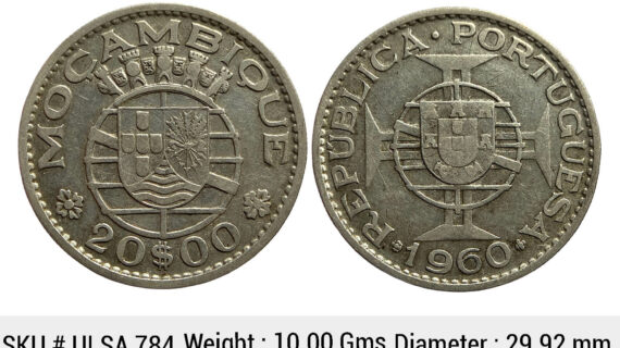 Mozambique 1960 KM 80 Silver 20 Escudos ULSA 784