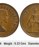 United Kingdom Elizabeth II 1967 AD Bronze 1 Penny ULI 524