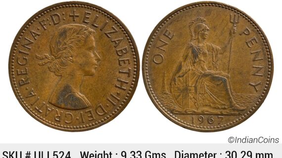 United Kingdom Elizabeth II 1967 AD Bronze 1 Penny ULI 524