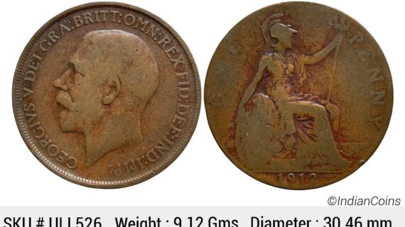 United Kingdom George V 1912 AD Bronze 1 Penny ULI 526