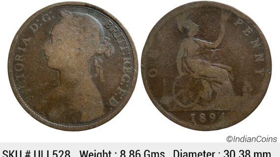 United Kingdom, Victoria 1894 AD Bronze 1 Penny ULI 528