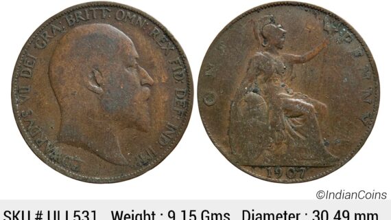 United Kingdom Edward VII 1907 AD Bronze 1 Penny ULI 531