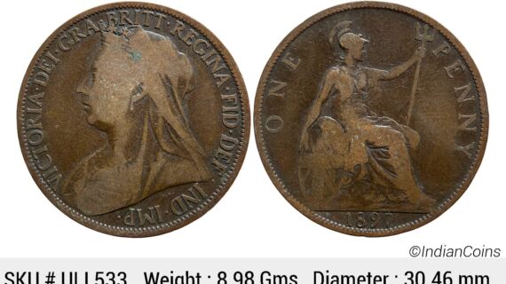 United Kingdom Victoria 1897 AD Bronze 1 Penny ULI 533