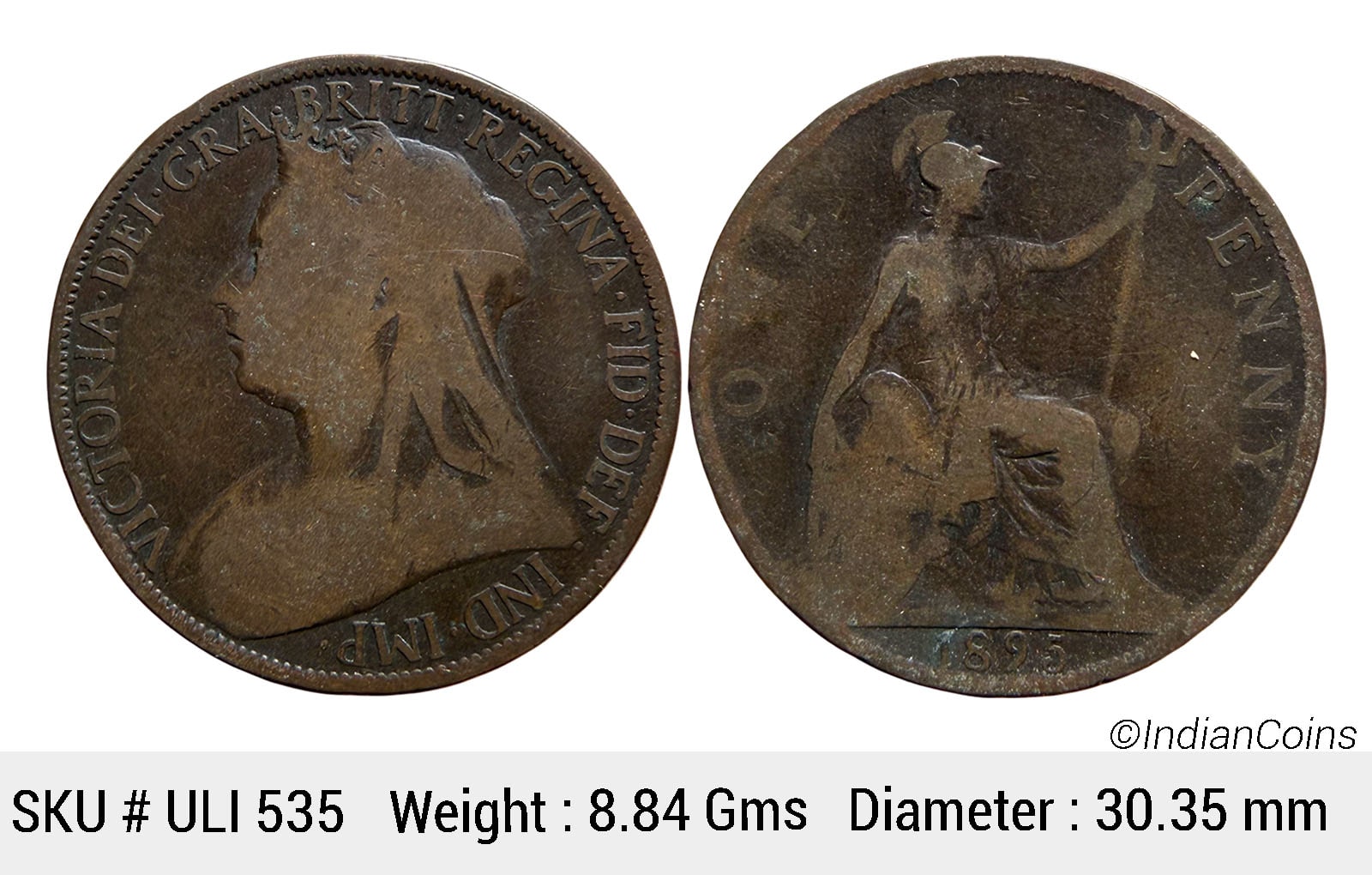 United Kingdom Victoria 1895 AD Bronze 1 Penny ULI 535