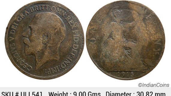 United Kingdom George V 1915 AD Bronze 1 Penny ULI 541