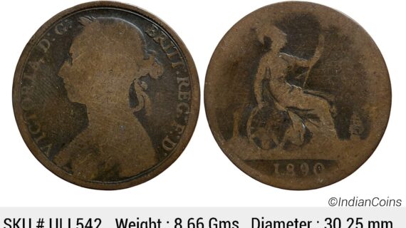 United Kingdom Victoria 1890 AD Bronze 1 Penny ULI 542