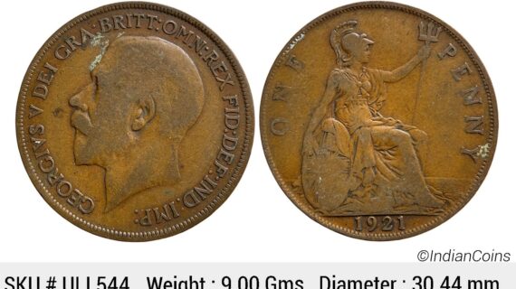 United Kingdom George V 1921 AD Bronze 1 Penny ULI 544